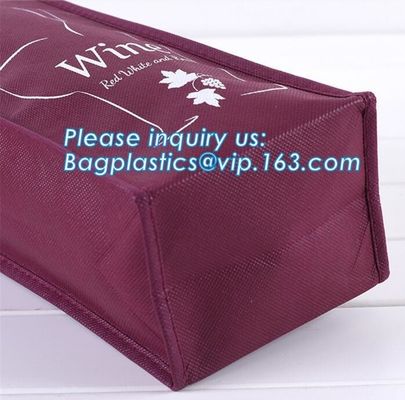 quality supplier durable non-woven Reusable Polypropylene non woven wine bag, Fashion fancy wine bag/insulated non woven