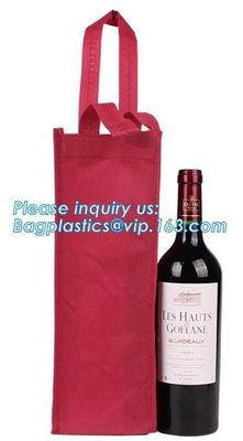 Custom printed non woven drawstring bag for wine, Custom Heavy Duty Non Woven 6 Bottles Carrier Packaging Divided Wine T
