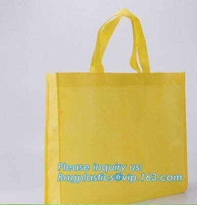 Promotion cheap 1C simple printing yellow shopping non woven bag, Cheap 100% New Recyclable Whole Bag Heat Sealed Machin