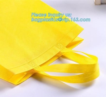 eco friendly non woven bag, Custom logo printed yellow non woven gift pouch drawstring non woven bag, BAGEASE, PAK, PKG