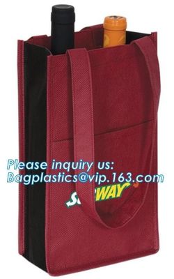 non woven wine tote bags, single bottle size, 6 bottle bag, 8 bottle bags, Big size Non woven bag 100 gsm, bagease pack
