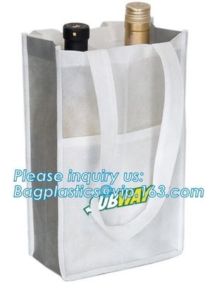 non woven wine tote bags, single bottle size, 6 bottle bag, 8 bottle bags, Big size Non woven bag 100 gsm, bagease pack