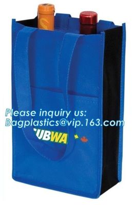 non woven wine tote bags, single bottle size, 6 bottle bag, 8 bottle bags, Big size Non woven bag 100 gsm, bagease pack