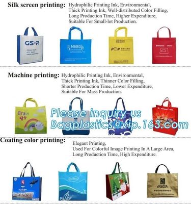 Durable customized printing supermarket shopping promotional non woven bag, Full color printing non woven bag made by 80