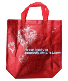 Chinese suppliers custom printed shopping portable hand non woven bag with print logo, 100% biodegradable laminated non