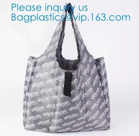 Folding Eco Recycled Reusable Trolley Custom Portable Cloth Polyester/Nylon Foldable Grocery Tote Shopping Bag