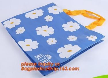 Recycle Ecological Custom Food Packing Ultrasonic polyprolylene Woven Tote Bags, handles promotional shopping bags avail