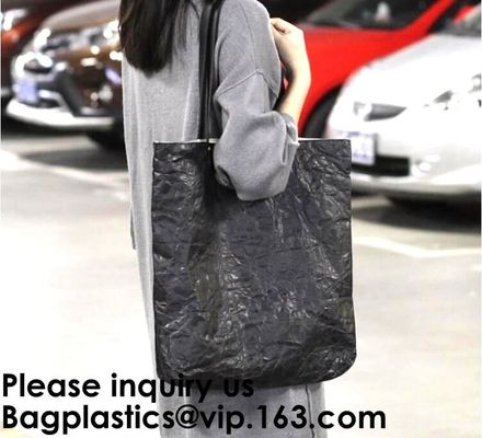 Custom Durable Waterproof Reusable Washable Brown Tote Paper Tyvek Shopping Bag, Recycle Gift Tyvek Shopping Bag, Bageas