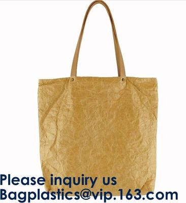 Recyclable Customized Printing Handbag Brown Tyvek Tote Bag Natural Tyvek Paper Shopping Bag, Bagease, Bagplastics