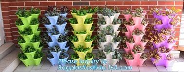 strawberry vertical stackable planter plastic garden pots flower pot,PP material Mini plastic succulent pot for home gar