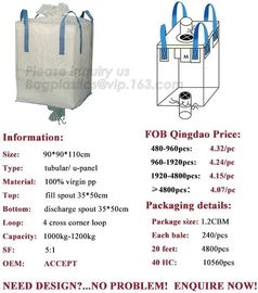 pp woven big fibc jumbo bag for coal cement,100% Virgin Material pp woven bulk bag 1000kg-3000kg,FIBC Recycle Container