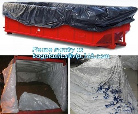 10 Mil Open Top Drawstring Roll Off Container Liners,4mil open top white drawstring dumpster container liners, bagplasti