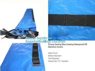 STRONG SEWING BLUE COATING WATERPROOF PE MATTRESS COVERS,REINFORCED PORTABLE MULTI-PURPOSE POLYTHYLENE TARPAULIN, NYLON