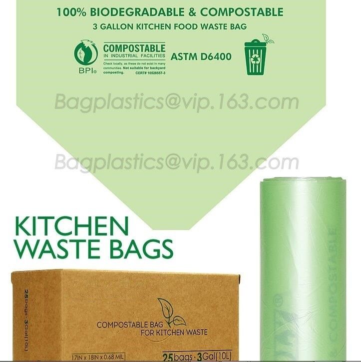 biodegradable and compostable shopping checkout bag, recycled plastic shopping garbage bag on roll, biodegradable food