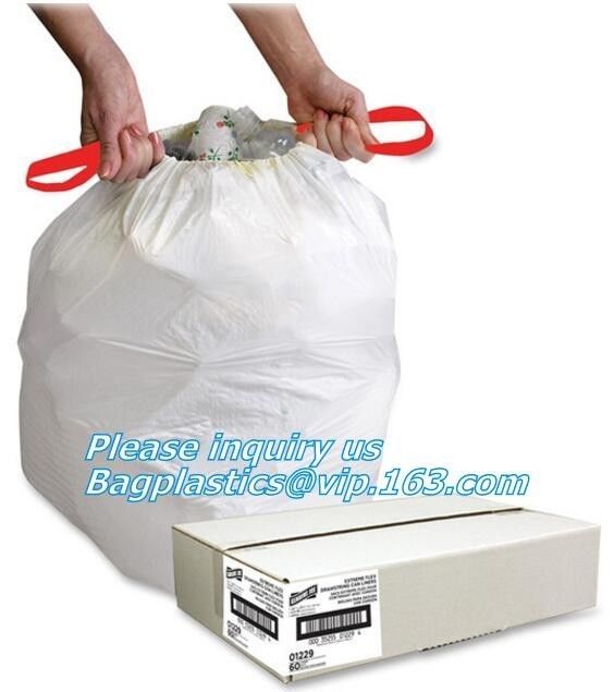 drawstring trash bags on roll disposable bag in compostable, biodegradable compostable drawstring non plastic trash bag