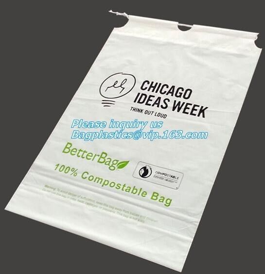 laundry and dry cleaning bag with customized printing, Hotel Laundry Plastic Bags, PLA made biodegradable compostable dr