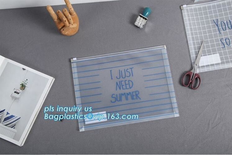 transparent slider zipper bag for clothes, customized plastic slider zipper bag with outer pocket, slider bag/zipper bag