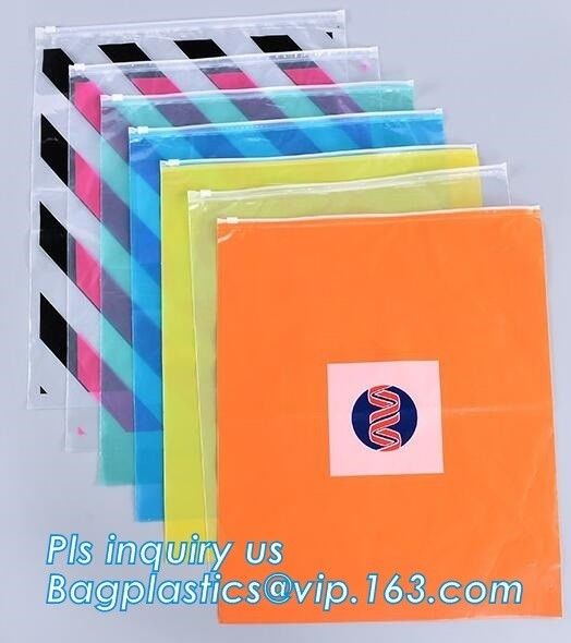slider bag for underwear packaging slider zipper vinyl bag for clothing, zipper closure pvc slider bag clear size A4 off
