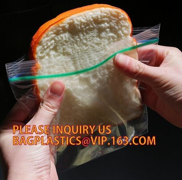 Color box packing 50 count custom LDPE clear reclosable plastic Zip lockk bag, zipper bag with red line on the top, bageas