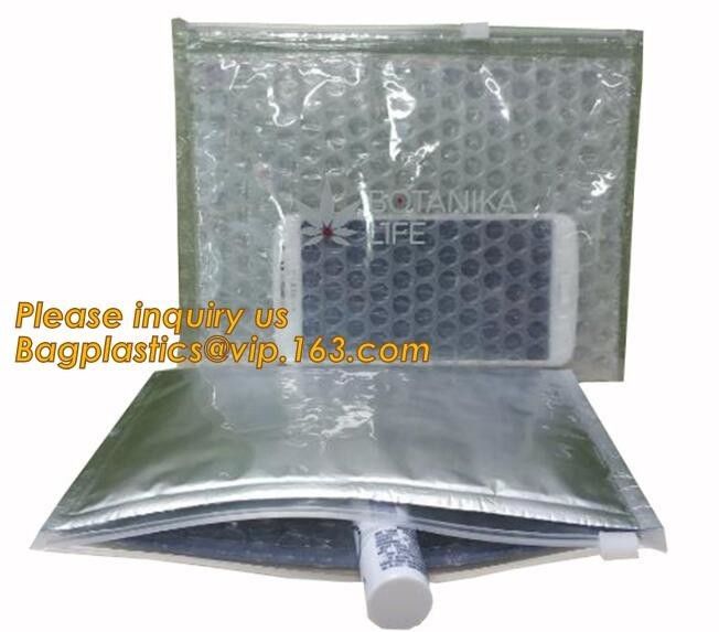 Factory Transparent Cosmetic Zip lockk clear bubble bags/Hot sale Slider Zipper Bag,wholesale metallic glossy holographic