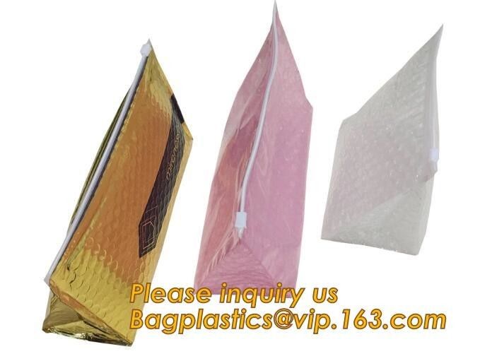 Cosmetic Pink Slider Padded Bag/Silver Zip lockk Bag With Bubble,Padded Envelopes Cheap Aluminium Foil Zip lockk Holographic