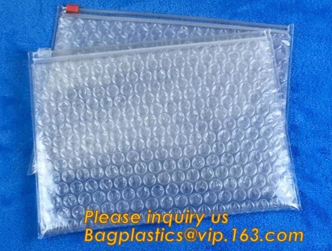Cosmetic Slider Zip lockk Bubble Bags Bubble Slide Pouch,Zip lockk esd bubble bag bubble packaging wrap cosmetic pouch slide