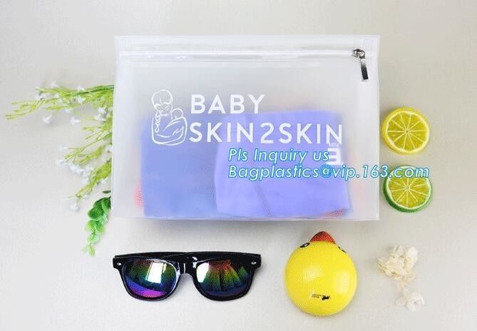 With hanging ring pvc slider bag zippered cosmetic bag, water proof cosmetic vinyl PVC/EVA slider zipper plastic bags