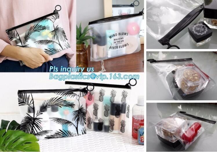 slider zipper hanger bags for underwear packing, Slider Zipper Bag with Custom Logo, travel bag clear zipper bag for cos