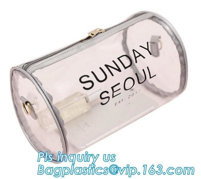 zipper bag promotional gift bag, square barrel thickened plastic storage bag factory wholesale, barrel pin clear small m