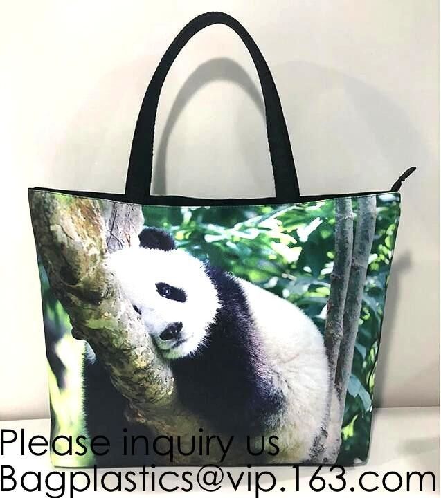 Lady Handbag Woman Color Panda Print Bag,Cute Chinese Panda custom print tote bag,Promotional Custom Logo Printed Organi