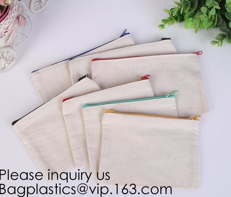Office Stationery custom logo printed plain Cotton Canvas pencil case bag with zipper,stationery bag paper holder file h