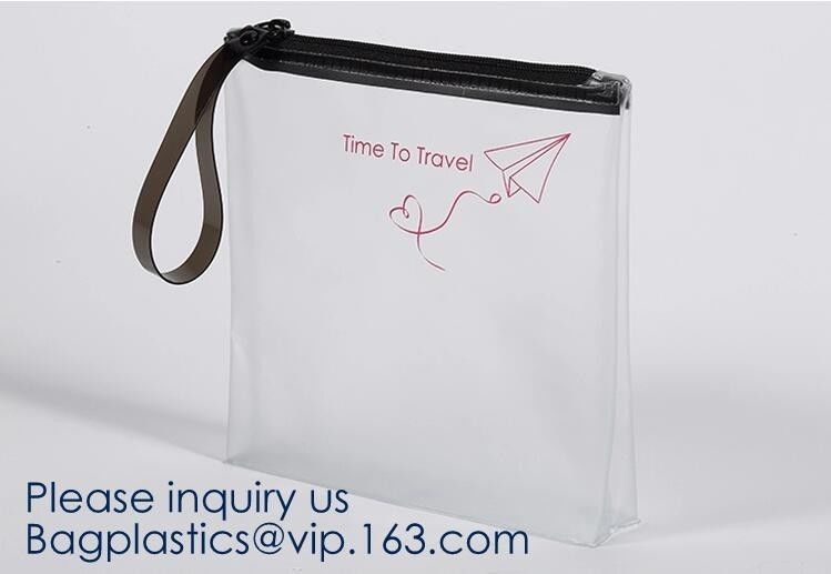 Custom Pvc Vinyl Zip lockk Frosted Plastic Toiletry Bag,Foldable cosmet makeup bag for travel,Cosmetic Makeup Toiletry Bag
