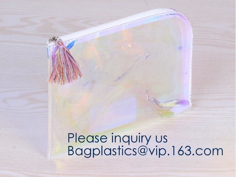 EVA Clear Pouch zipper bag,Slide Zip Lock EVA Pouch Bag with Folding Bottom,Promotional custom printing clear eva cosmet
