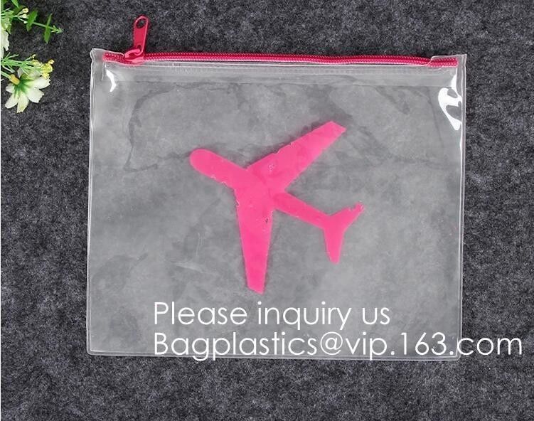 Custom Screen Printing Clear EVA Zip lockk Bags Portable Travel MakeupToiletry Cosmetic Bag Packing Pouch, BAGEASE PACK