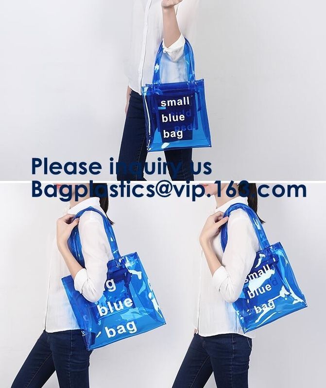 Stylish Waterproof Transparent Clear Tote PVC Beach Bag,Girls Fancy Clear Transparent Pvc Handbag Beach Shoulder Sling