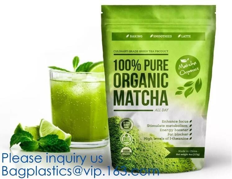Biodegradable foil pouch standing up spice bag Clear Window Food Packaging Bag Metalized Stand Up Pouch With Zipper,