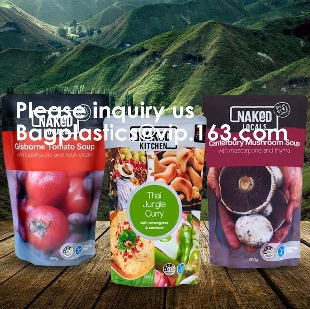 Stand Up Zipper Oven Microwave Cooking Bags /Retort Pouch/Microwave Bag For Liquid Organic Soup Packaging Bagease