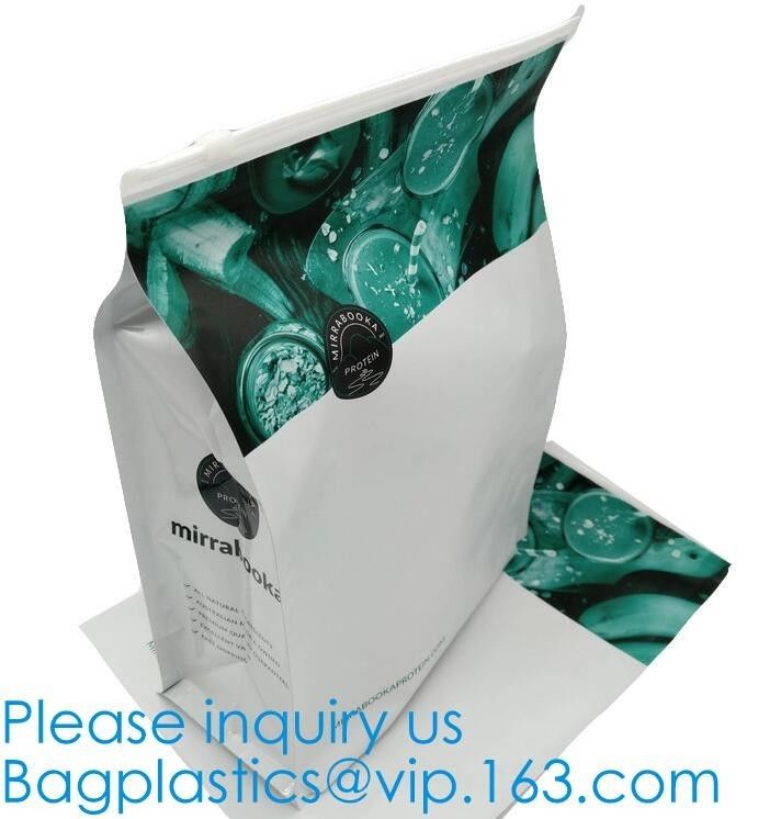 Flat Bottom Zipper Stand Up Aluminum Foil Custom Zip Lock With Logo Snack Packaging Bags,Flat Bottom With Zip lockk Zipper