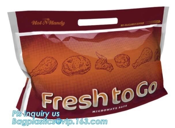 Laminated Hot Roast Chicken Bag, Rotisserie Chicken Bags, Microwave Grilled Chicken bag grease proof bags, generic zip
