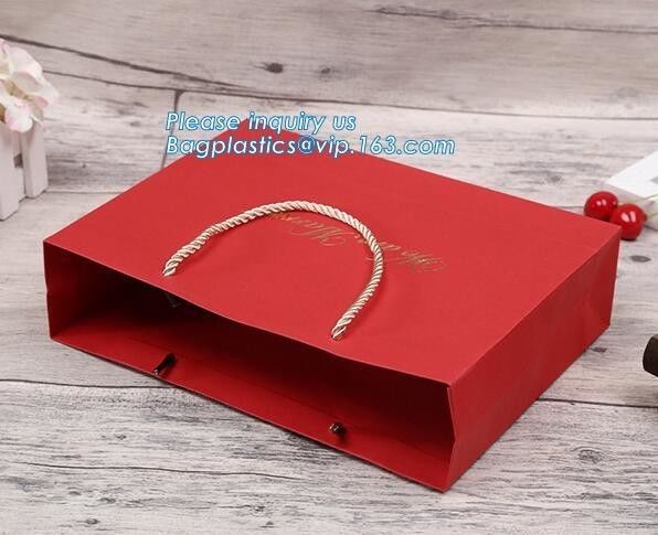 Brown Paper PACK New Luxury Shopping Paper Bag for Cloth,Fashion shopping bags Recyclable shopping Clear Plastic Carrie