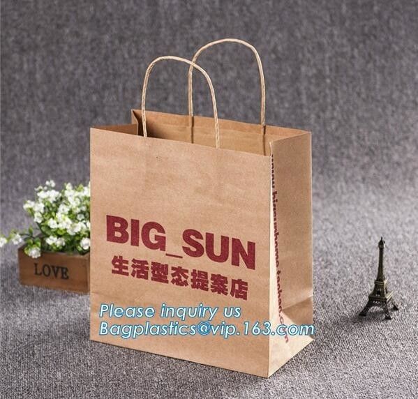 White Carrier Bags with Flat Handles,Wholesale Toy Washable Kraft Craft Paper Storage Bag,printed pink paper shopping gi