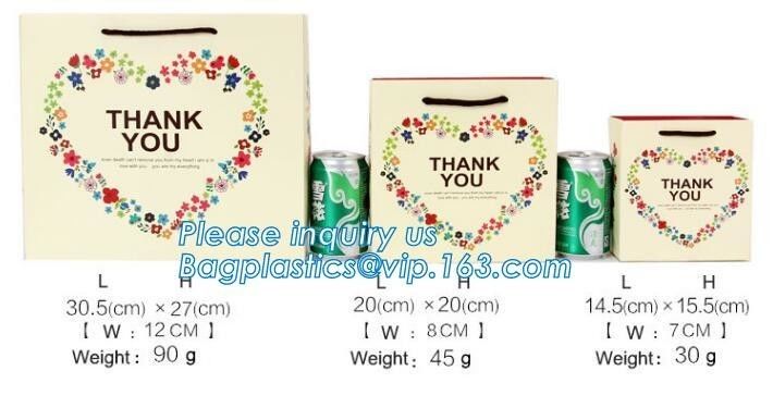 Custom Bouquet DIY White Luxury Paper Flower Waterproof Carrier Bag With PP Handles,embossed Logo full color Print made