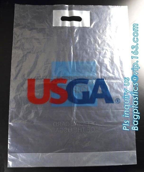 100% oxo biodegradable printed die cut handle plastic clothes bag and 50 micron clothes plastic carry packaging bag logo