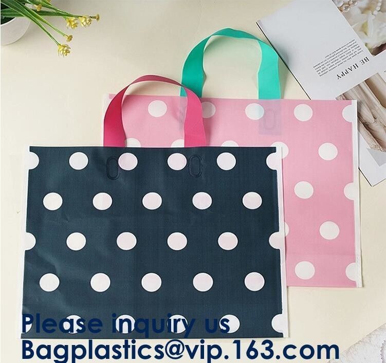 100% Eco-Friendly Biodegradable Custom Design Hdpe/Ldpe Shopping Carrying Flexi Soft Loop Plastic Handle Bag
