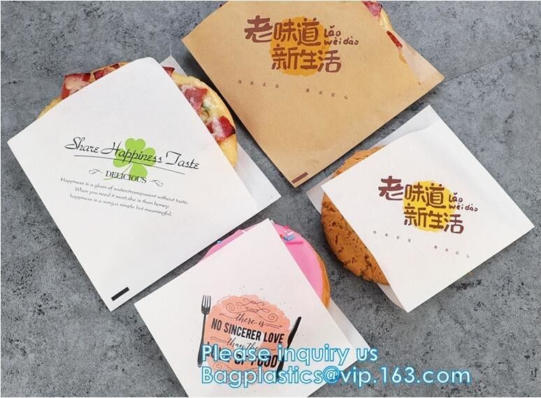 Wrap Paper Bag for Snack/Fast Food Multicolor Choice Wholesale,Printed PE coated Food Packaging Paper Sheets and Paper B