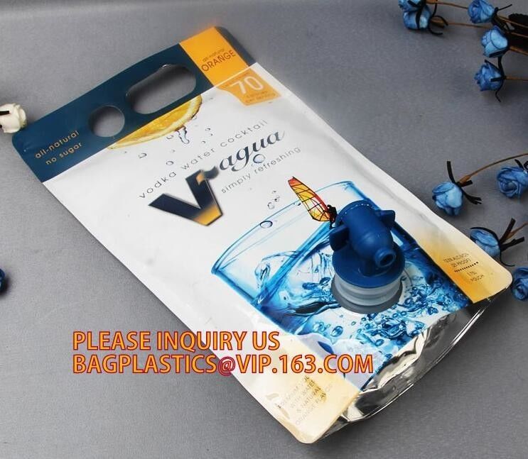 Custom reusable 1L 2L 3L fresh juice milk spout bags with handle,Fresh 5L Dispenser Fruit Juice Bag In Box With Valve