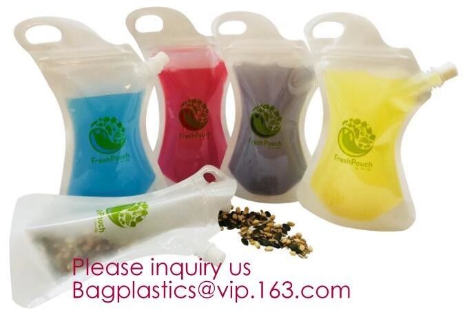 Custom Printing Logo High quality Eco-friendly Reusable Soft drink bag with spout,stand up spout pouch doypack aluminum
