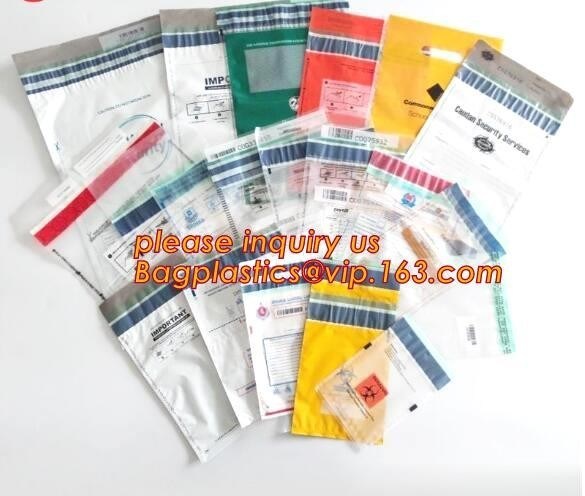 Bank Tamper Evident Security Bag/Secure Courier Bag Wholesaler/Clear Plastic Security Bags, Bank Cash Bag Polyester Bags