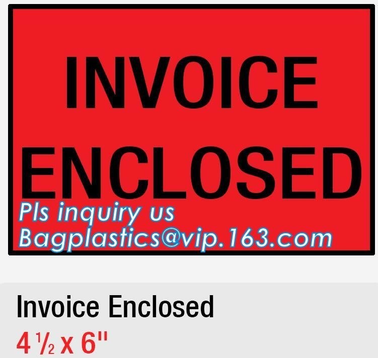 PE Packing List Envelope / mail lite bags, 7" x 5-1/2" Packing List Envelope "PACKING LIST ENCLOSED" Full Face Top Loadi