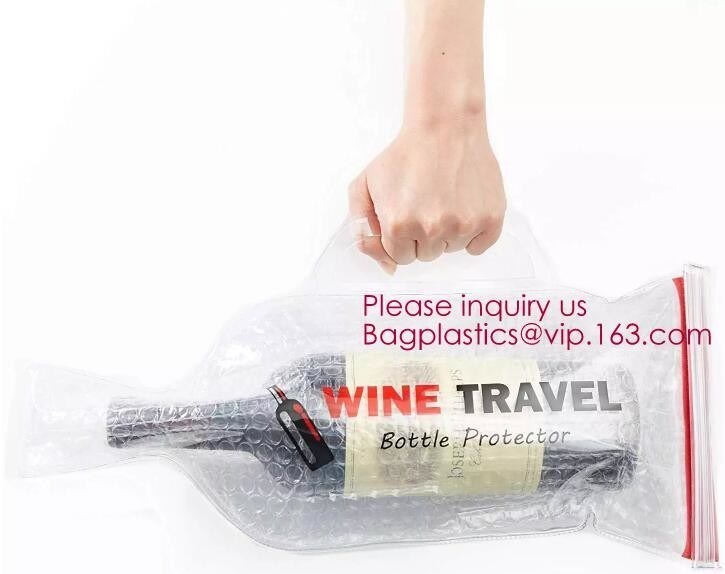 Bottle Protector Bubble Travel Bag,Travel Trip Bag With Bubble Inside And Double Zip lockks,Sleeve Travel Bag - Inner Skin